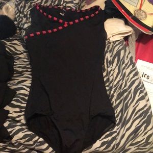 Black and pink dance leotard